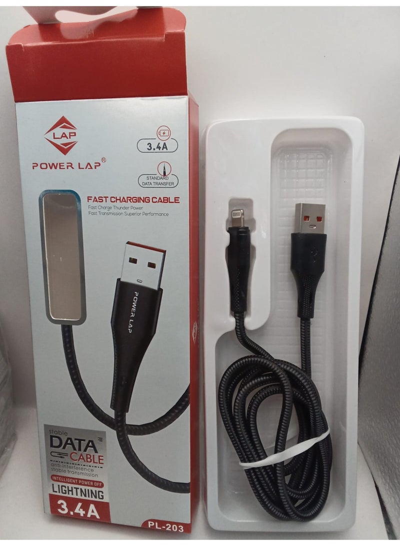 POWER LAP FAST CHARGING CABLE 1M USB TO LIGHTNING PL-203 - Image 3